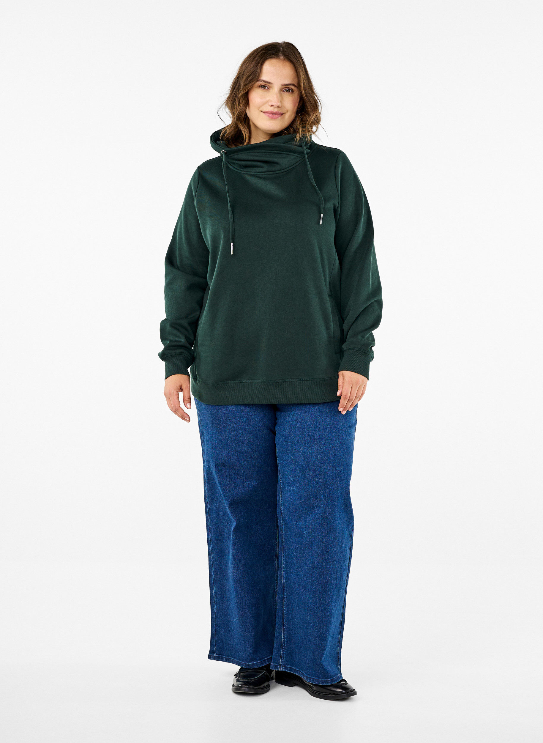 Zizzi FLASH - Sweatshirt mit Stehkragen, Scarab, Model image number 2