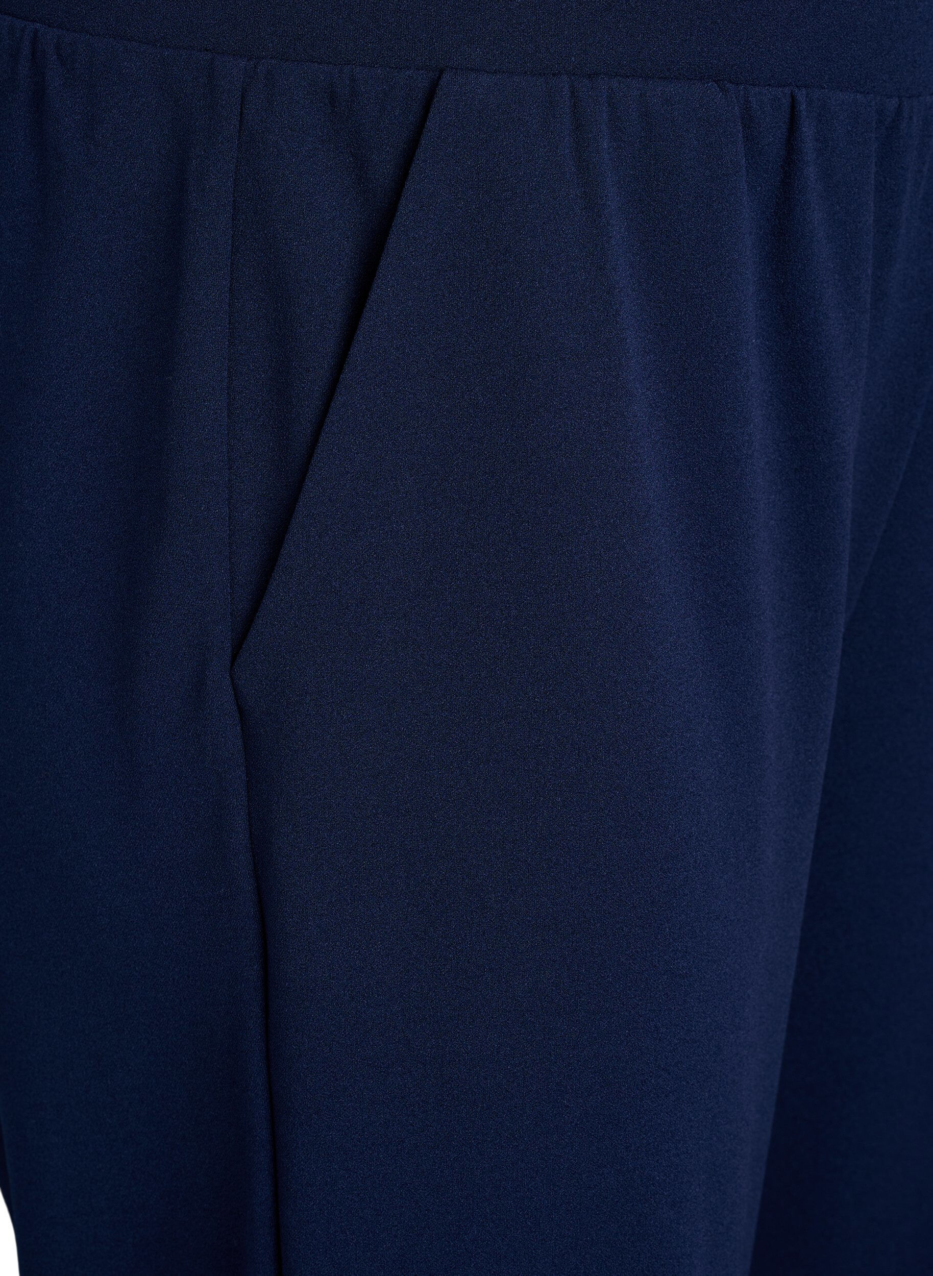 Zizzi Hochtaillierte Knickerbocker mit lockerem Schnitt, Blau, Packshot image number 2