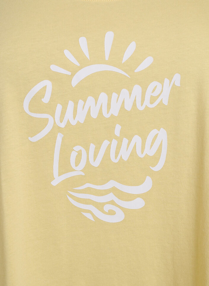 Top aus Baumwolle mit A-Linie, Gelb, Packshot image number 2