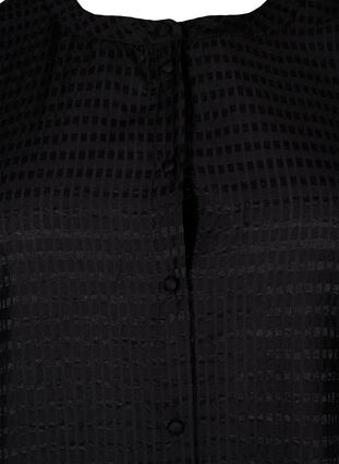 Lyocell-Hemdbluse mit Textur, Black, Packshot image number 2