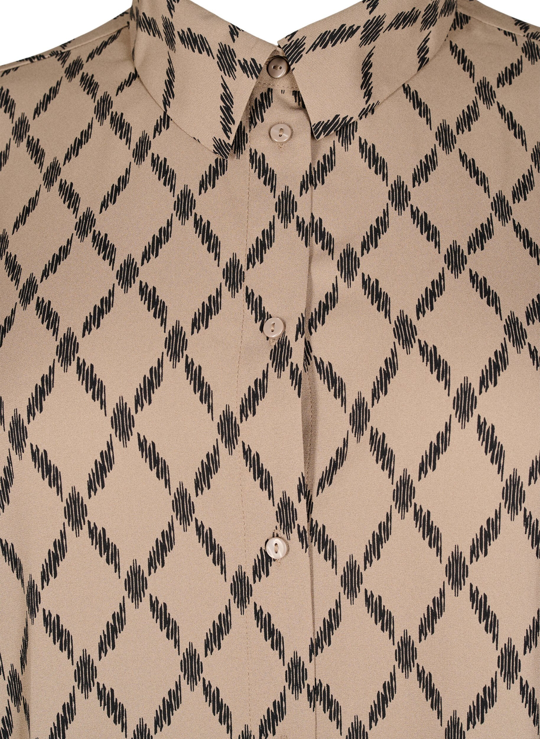 Zizzi Gemusterte Bluse mit langen &Auml;rmeln, Grafic AOP, Packshot image number 2