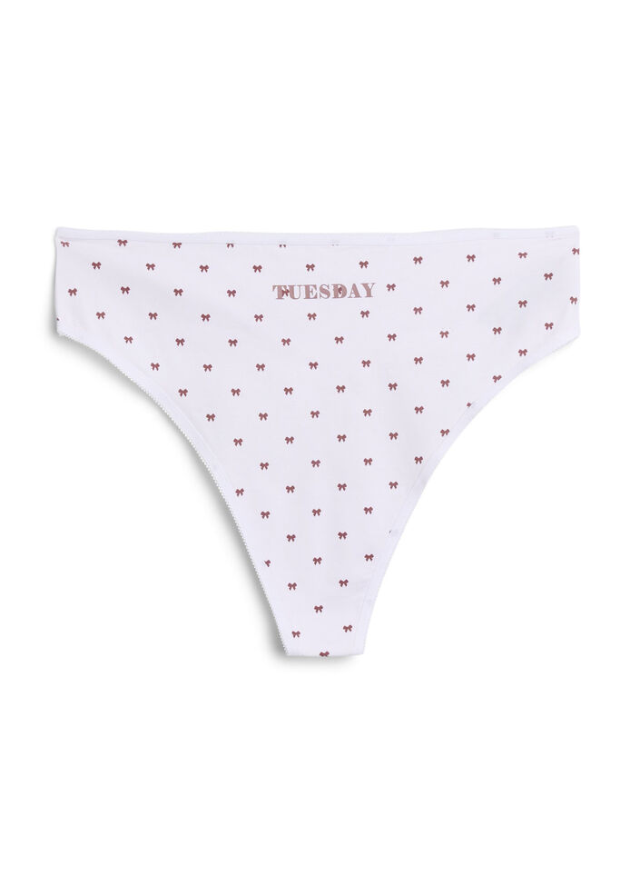 7er-Pack Strings aus Baumwolle mit Wochentags-Print, Rot, Packshot image number 3