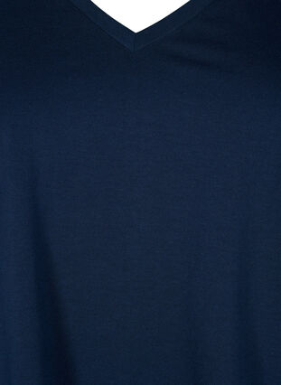Kurzärmeliges T-Shirt mit V-Ausschnitt, Navy Blazer, Packshot image number 2