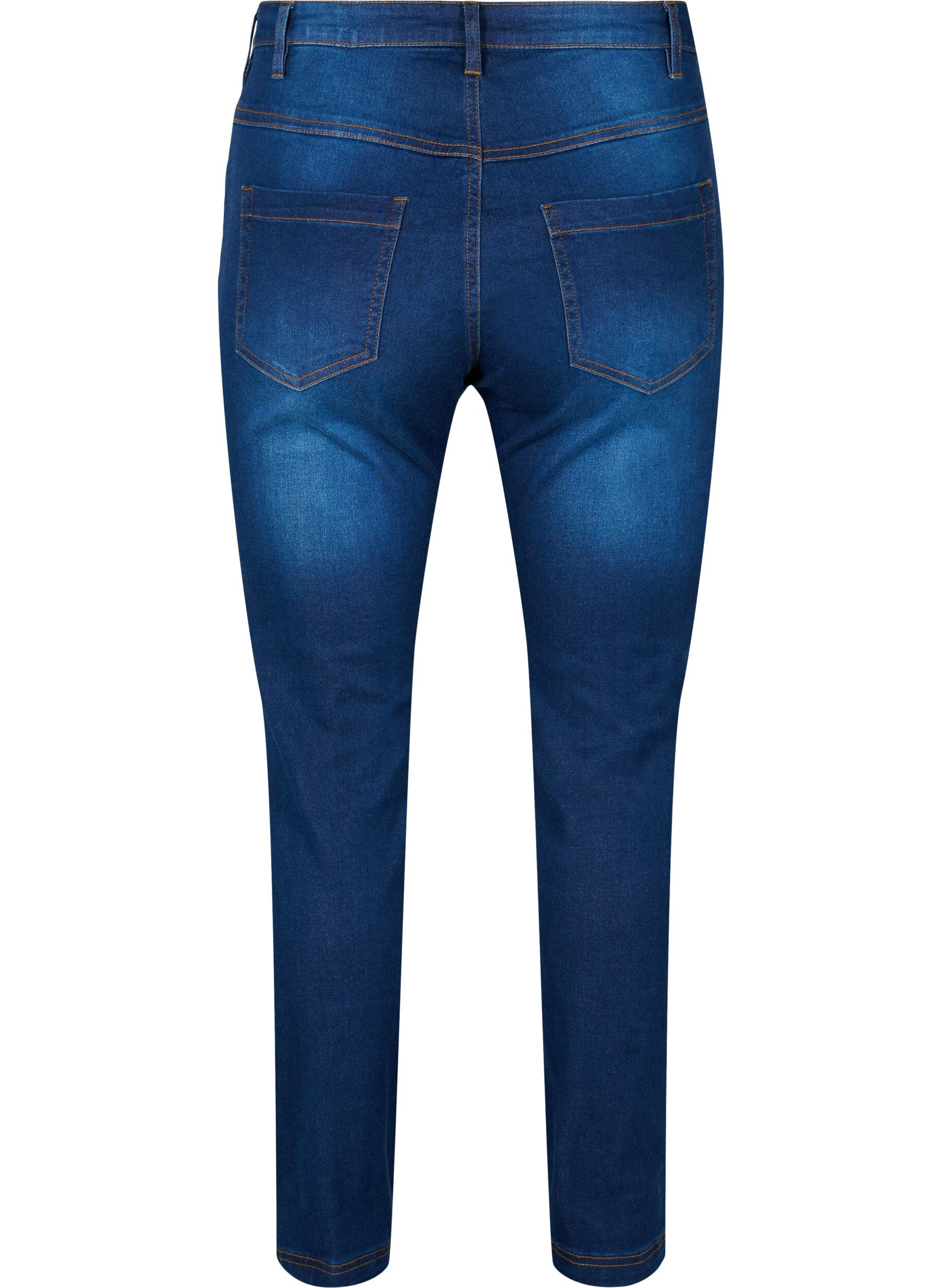 Zizzi Slim Fit Emily Jeans mit normaler Taillenh&ouml;he, Blau, Packshot image number 1