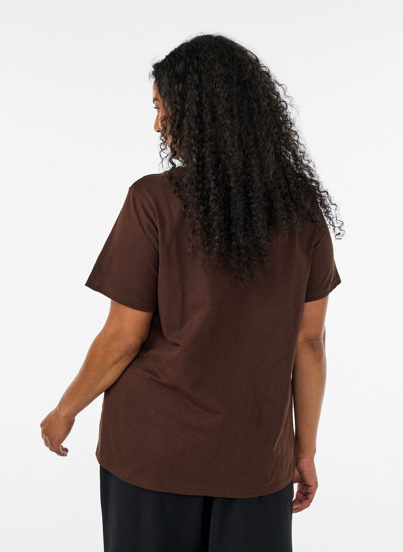 T-Shirt mit Knopfleiste, Braun, Model image number 2
