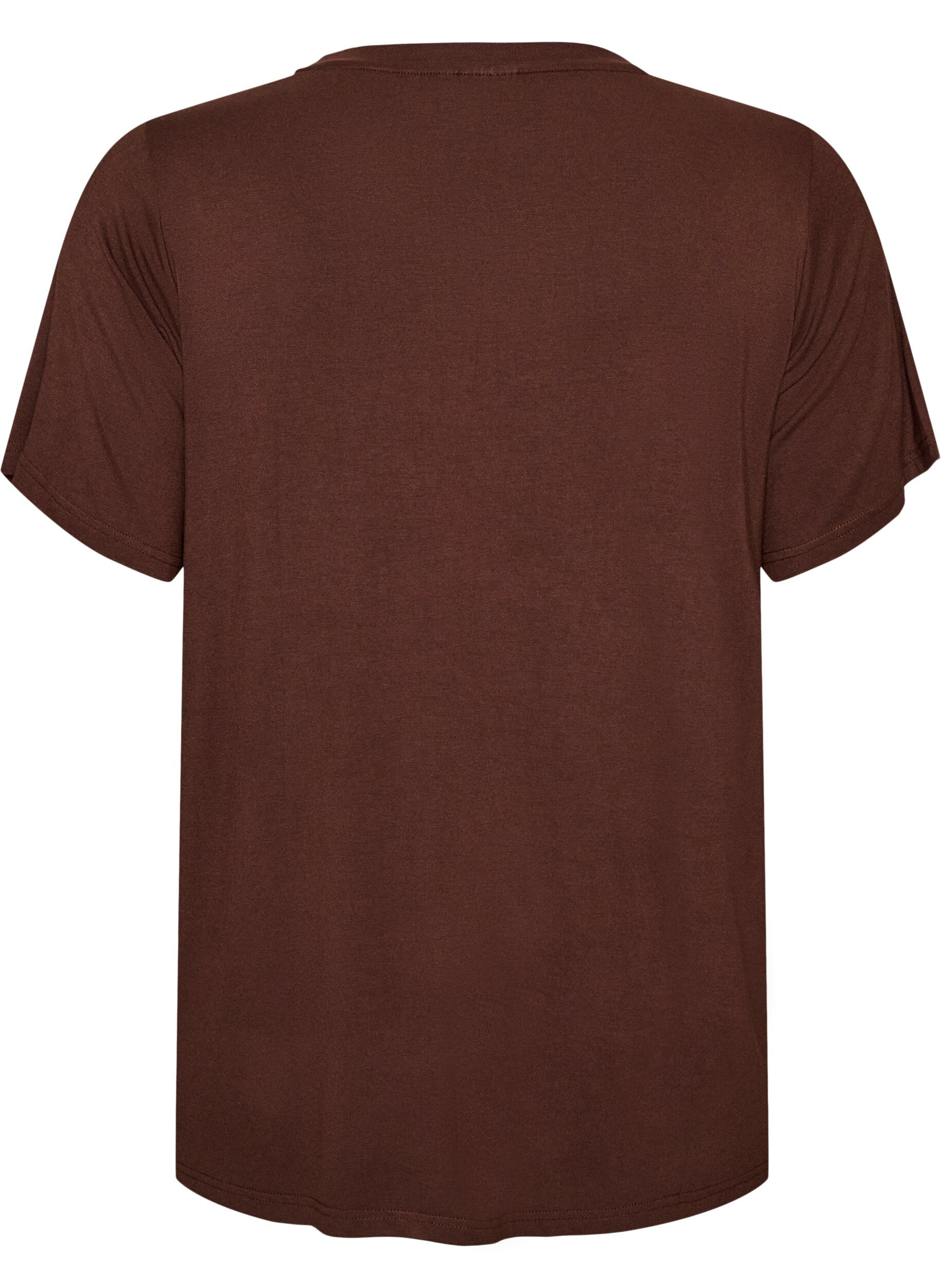 ZizziT-Shirt aus Viskose mit Strasssteinen, Braun, Packshot image number 1