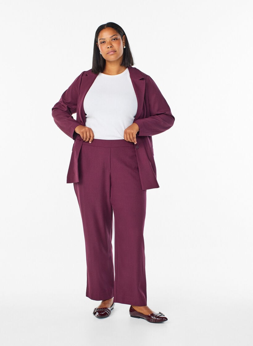 Lockere Hose mit Taschen, Dunkles Bordeaux, Model image number 0