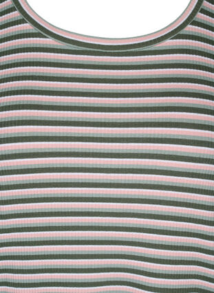 Langarm Bluse mit Streifen, Rosa/Green Stripe, Packshot image number 2