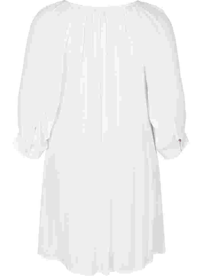 Tunika aus Viskose mit 3/4-Ärmeln, Bright White, Packshot image number 1