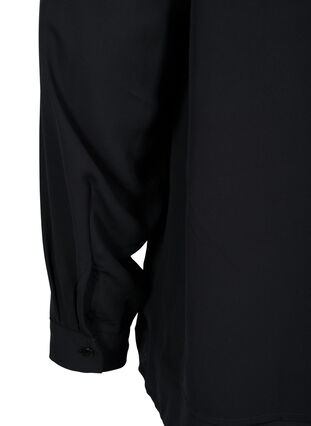 Langarm Bluse mit V-Ausschnitt, Black, Packshot image number 3