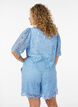 Shorts aus Spitze mit hoher Taille und Taschen, Blau, Model image number 2