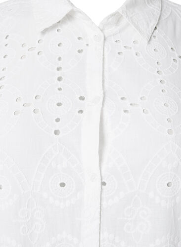 Hemdkleid mit Anglaise-Stickerei, Bright White, Packshot image number 2