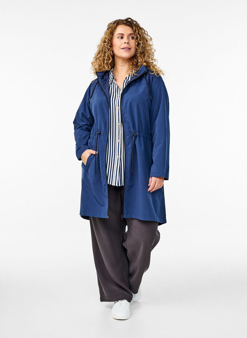 FLASH - Leichter Parka mit Kapuze, Blau, Model image number 1