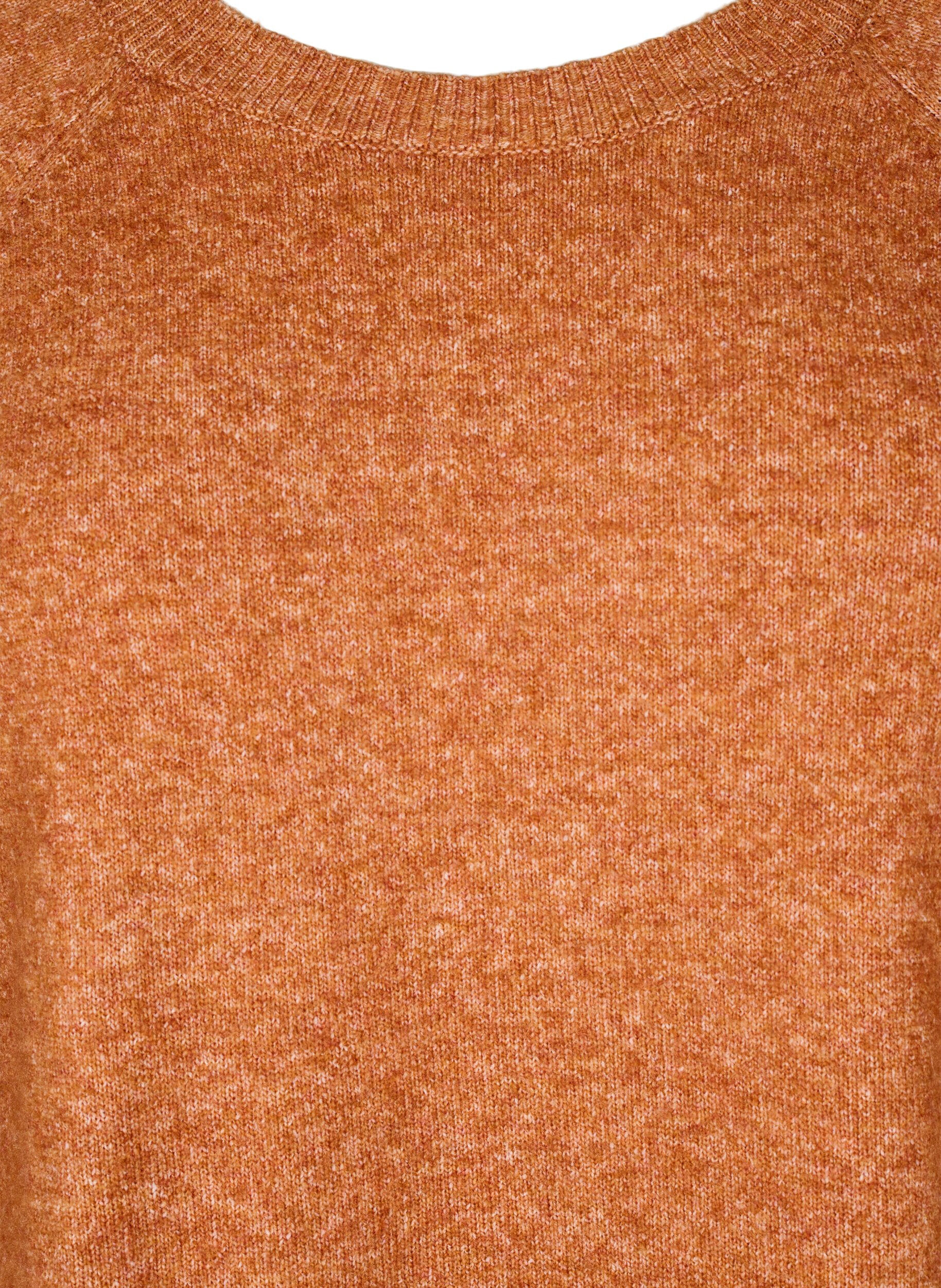 Zizzi Strickkleid mit Rundhalsausschnitt, Orange, Packshot image number 2