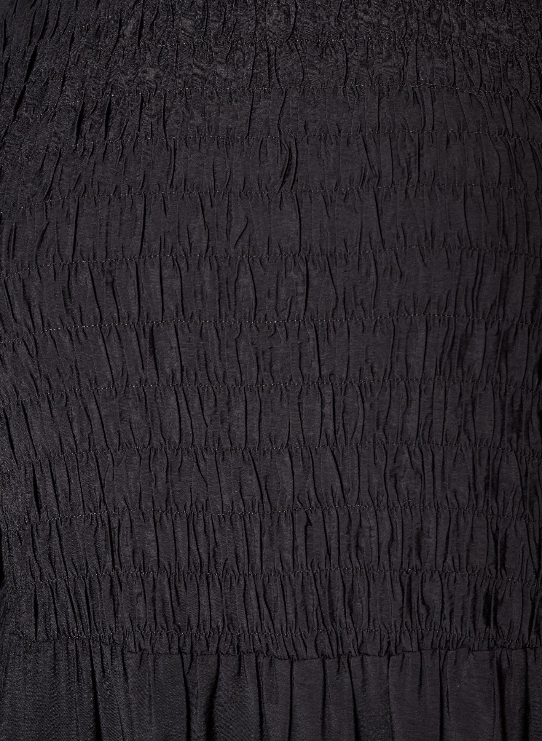ZizziMidikleid aus Viskose mit Smock, Schwarz, Packshot image number 2