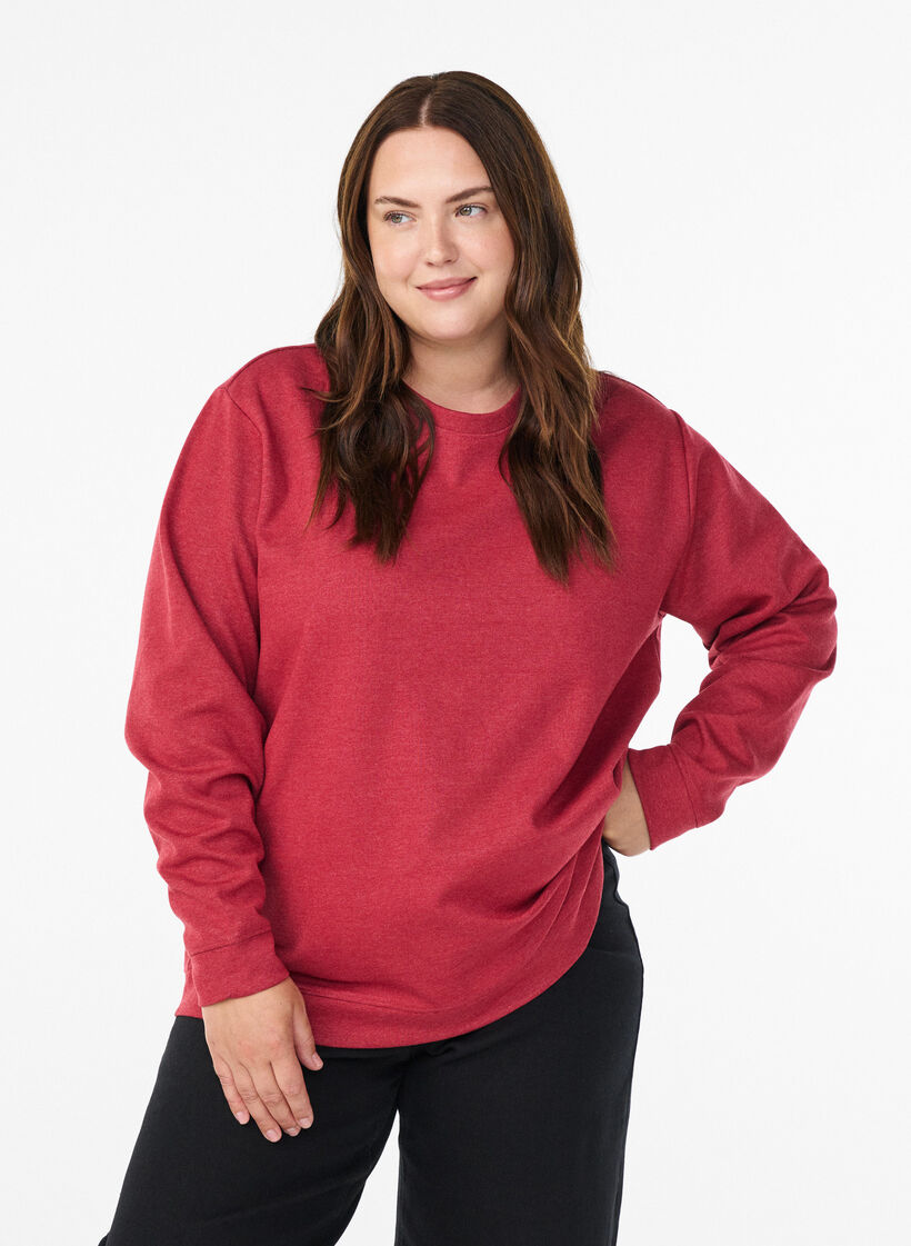 Sweatshirt mit Rundhalsausschnitt, Rot, Model image number 0