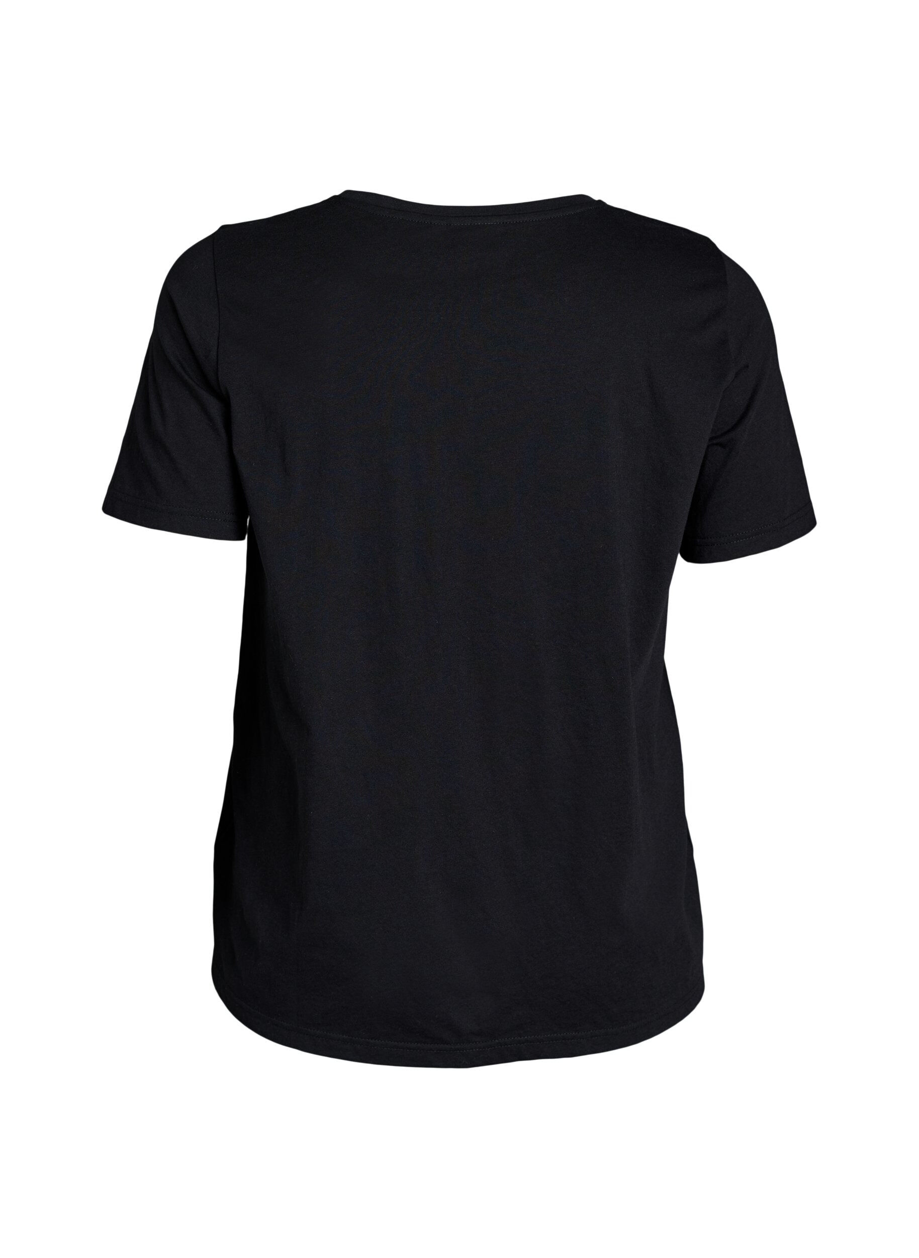 Zizzi T-Shirt mit Print, Schwarz, Packshot image number 1