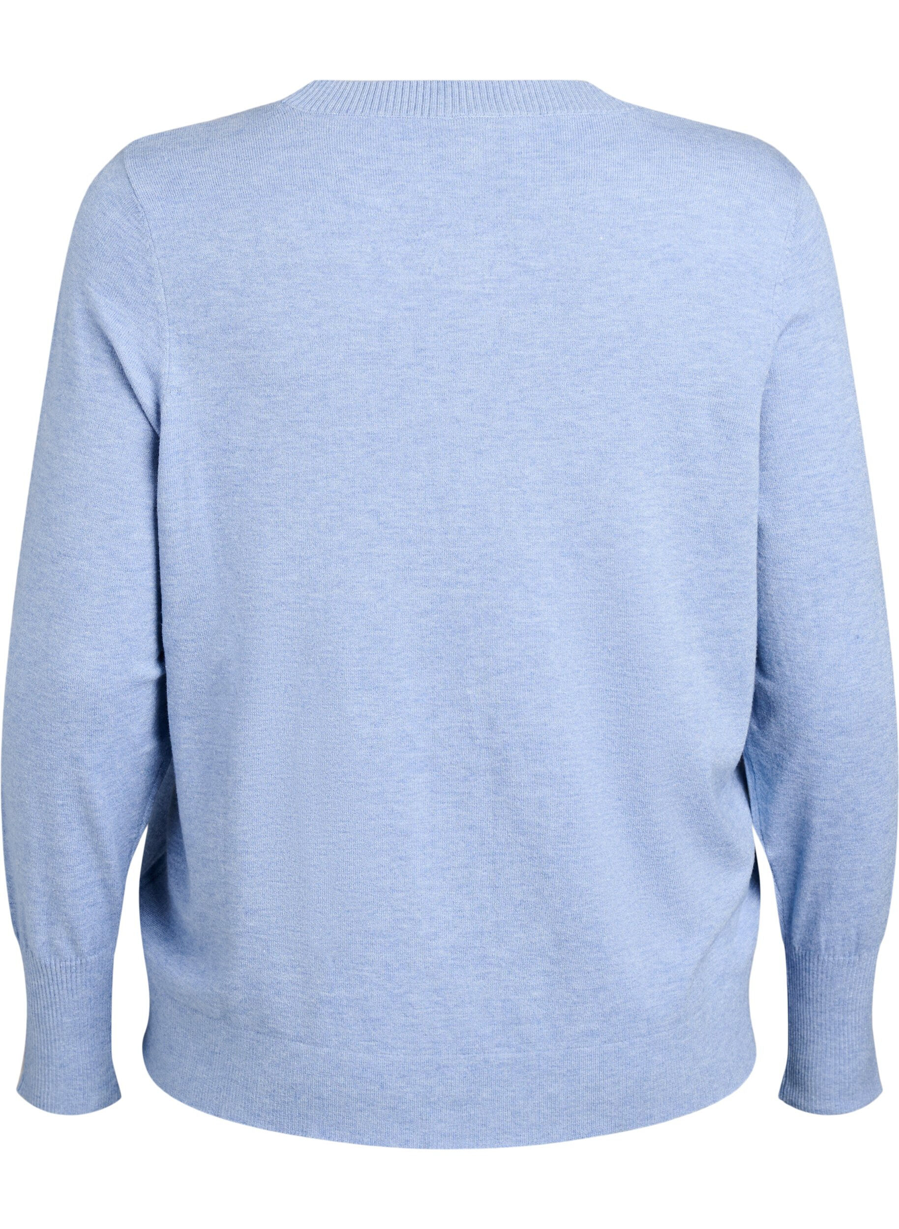 Zizzi FLASH &ndash; Strickpullover mit Rundhalsausschnitt, Blau, Packshot image number 1