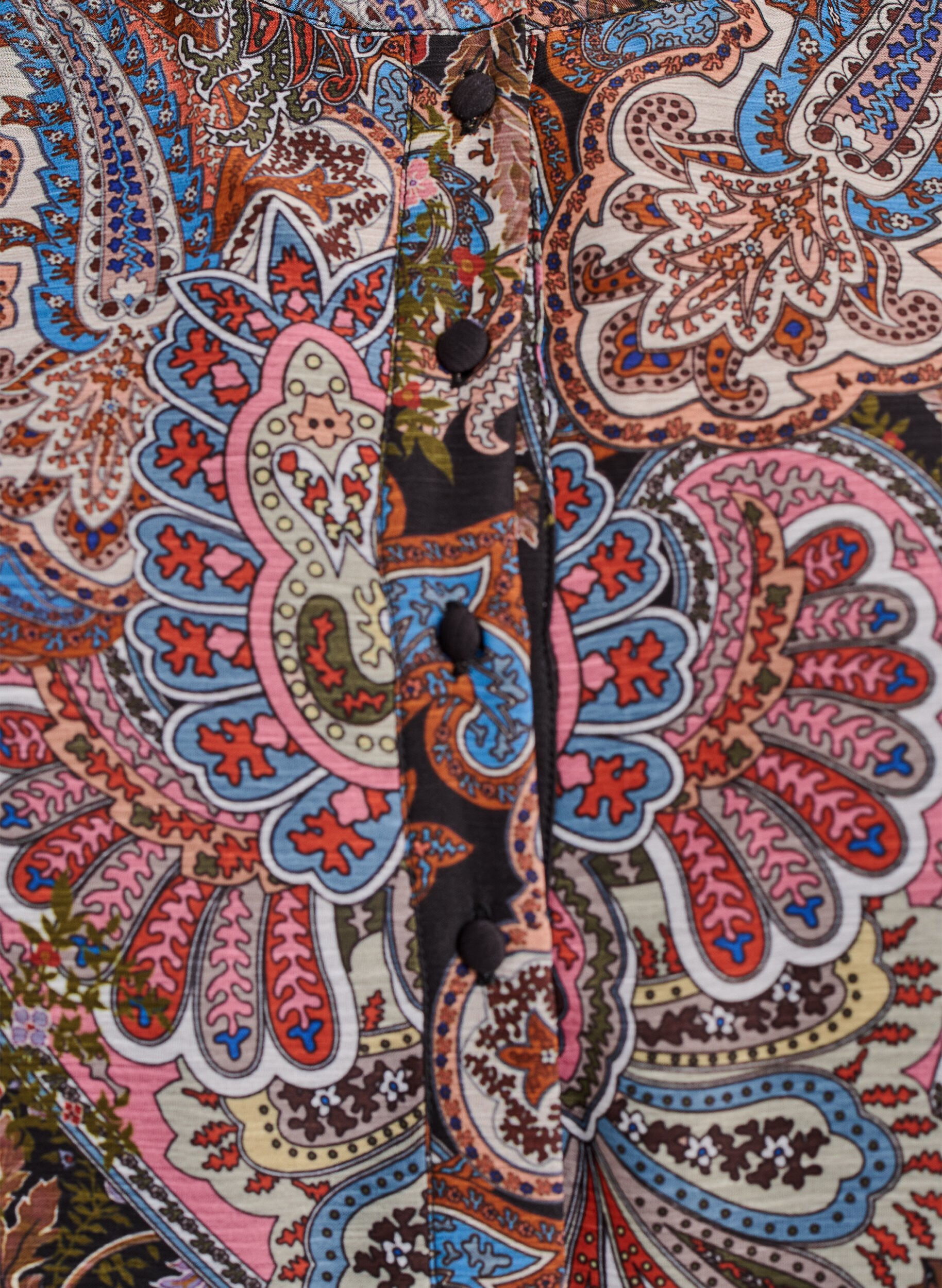 Zizzi Midikleid mit Paisley-Details und langen &Auml;rmeln, Schwarz, Packshot image number 2