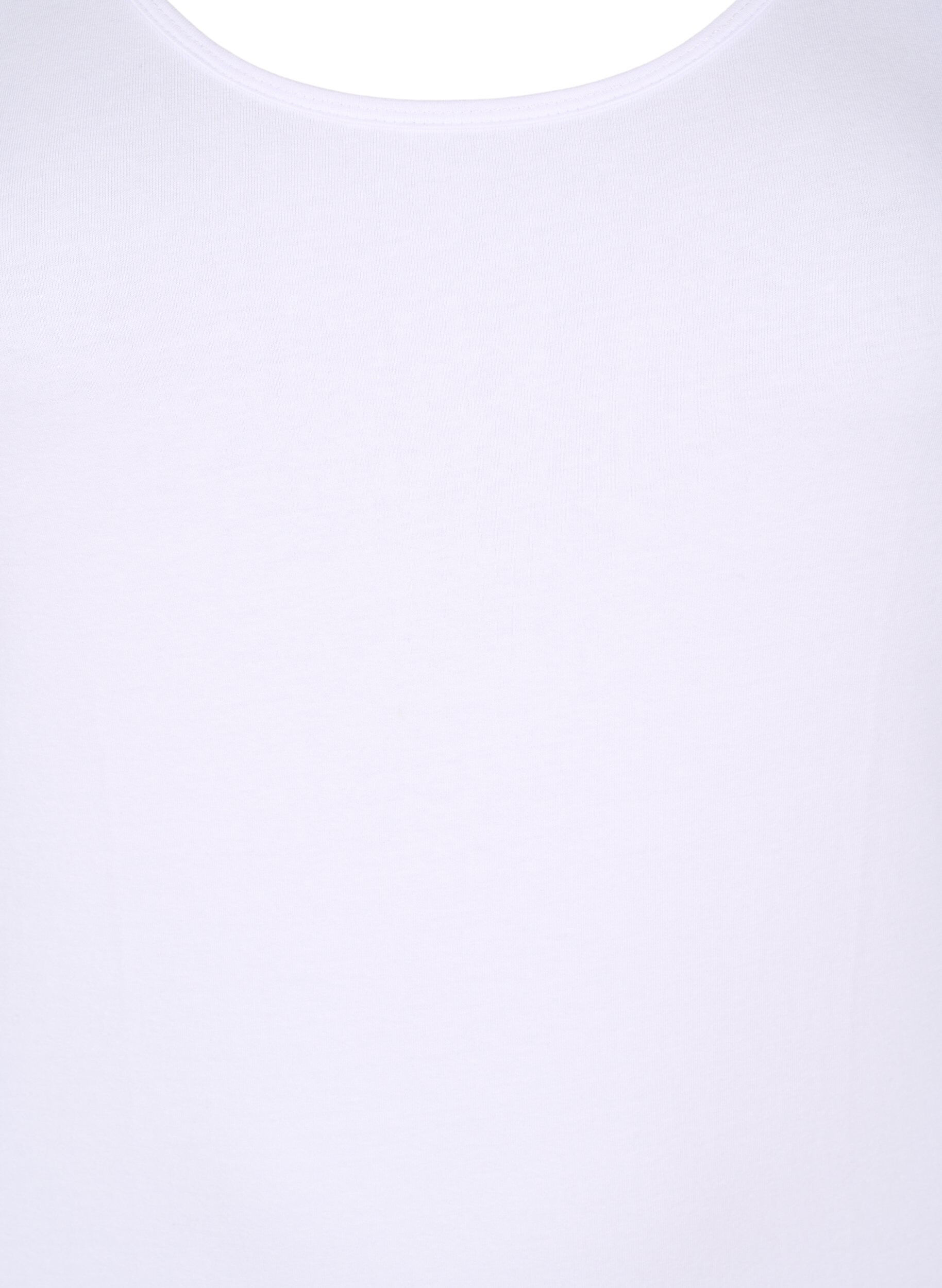 Zizzi Einfarbiges basic Top aus Baumwolle, Wei&szlig;, Packshot image number 2