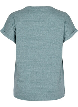 Meliertes T-Shirt aus Baumwolle, Sea Pine mel, Packshot image number 1
