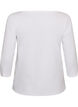 Basic-T-Shirt mit U-Boot-Ausschnitt und 3/4-&Auml;rmeln, Wei&szlig;, Packshot image number 1