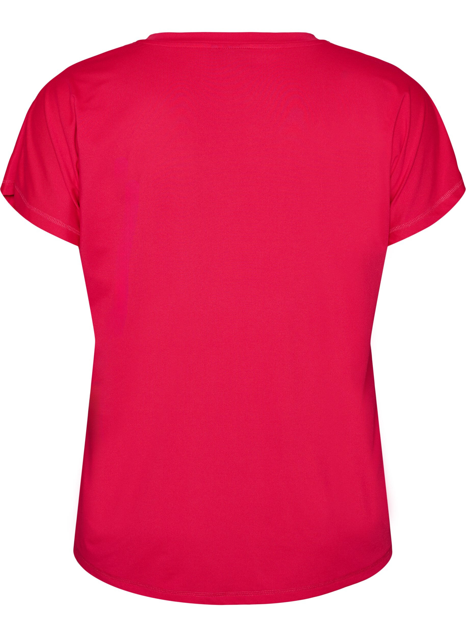 ZizziLockeres Trainings-T-Shirt mit V-Ausschnitt, Pink, Packshot image number 1