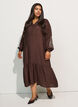 Kleid aus Viskose mit Stickerei und Stufenvolants, Braun, Model image number 0