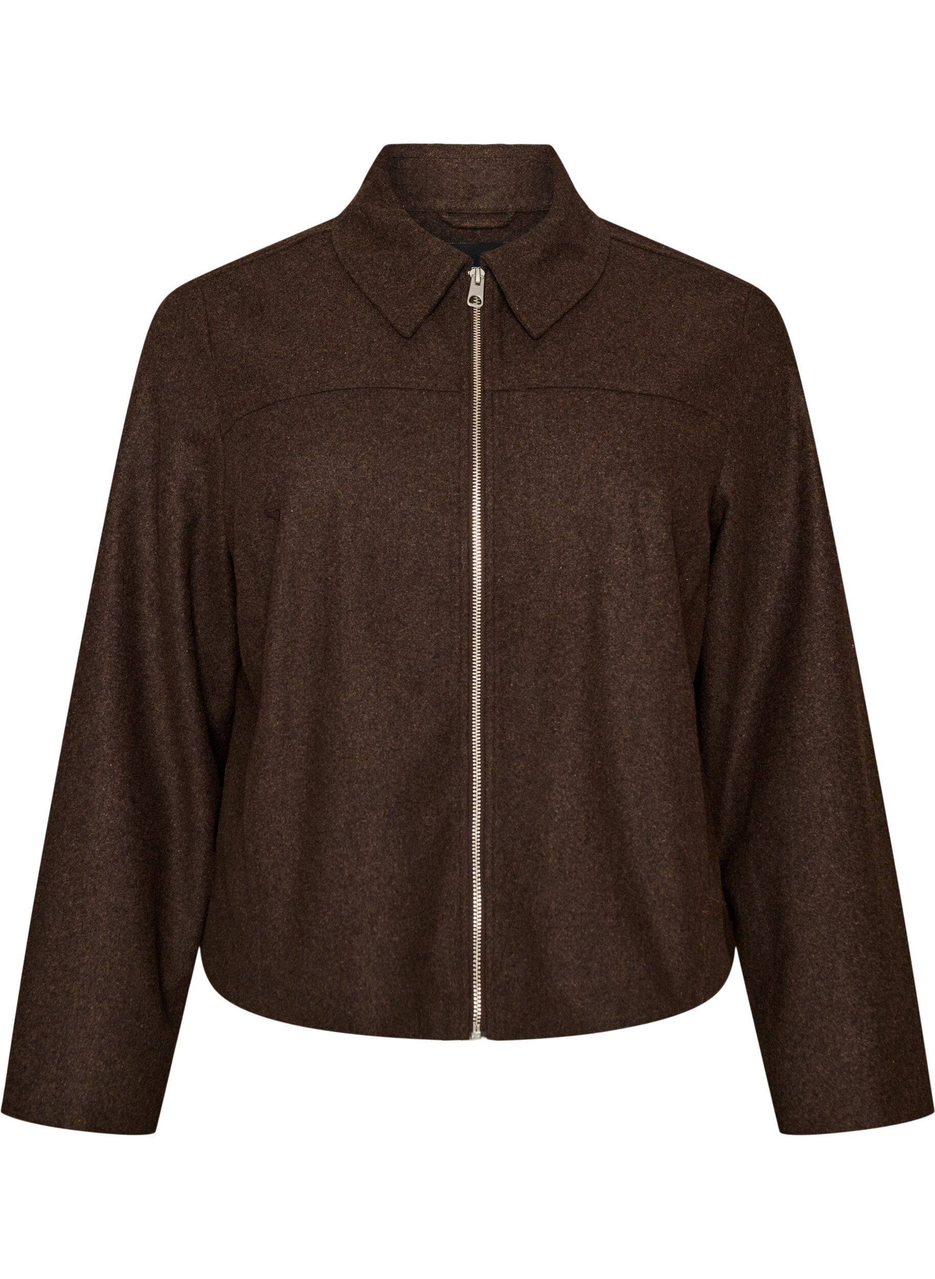 Kurze Jacke mit Hemdkragen und Rei&szlig;verschluss