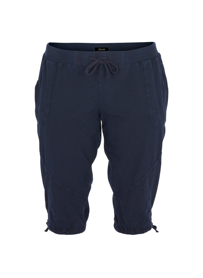 Capri-Hose aus Baumwolle, Blau, Packshot image number 0