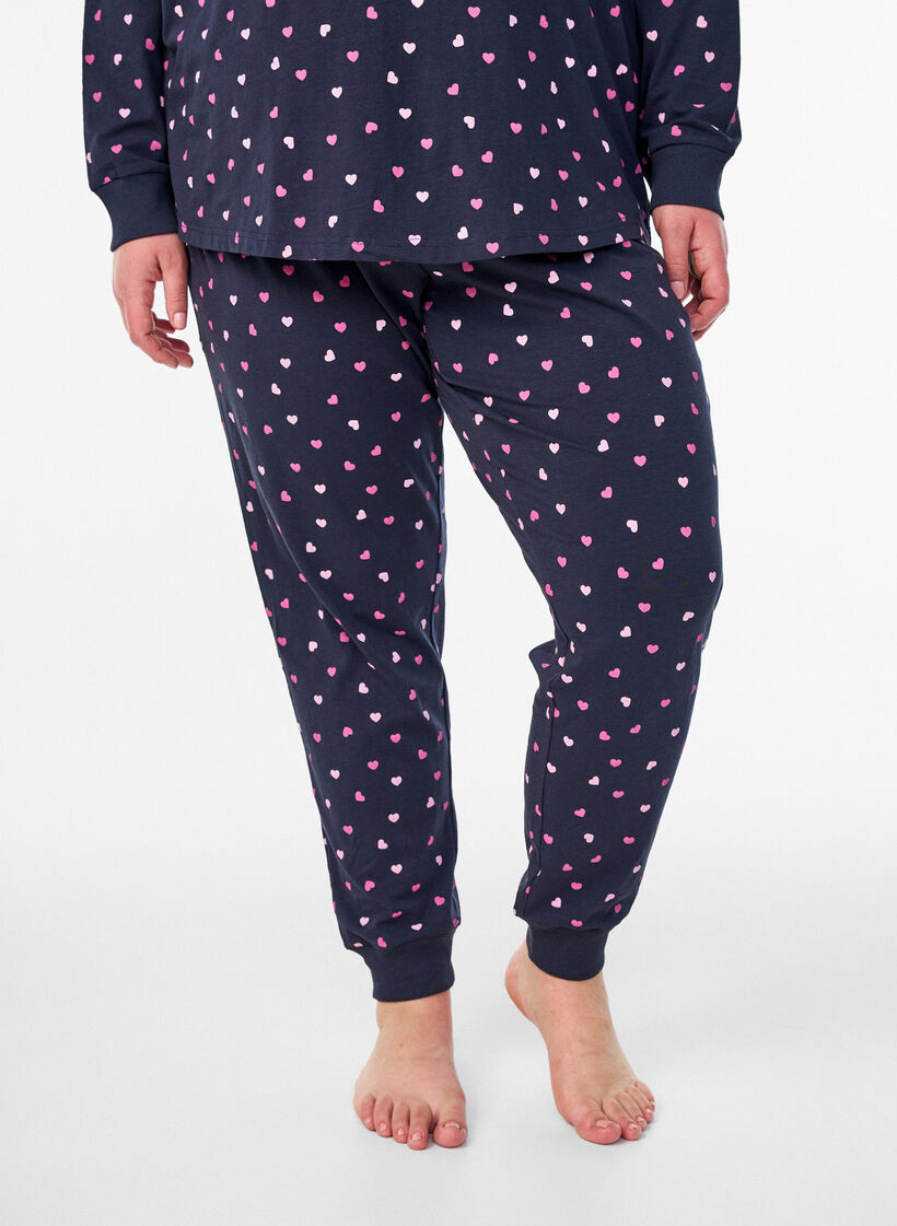 Bedruckte Pyjamahose, Blau, Model image number 2