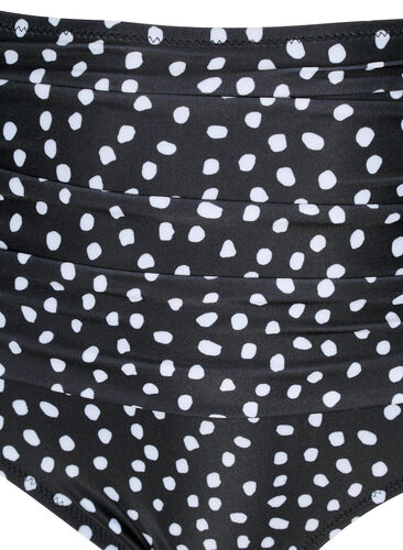 Extra hoch taillierte Bikini-Hose mit Print, Black White Dot, Packshot image number 2