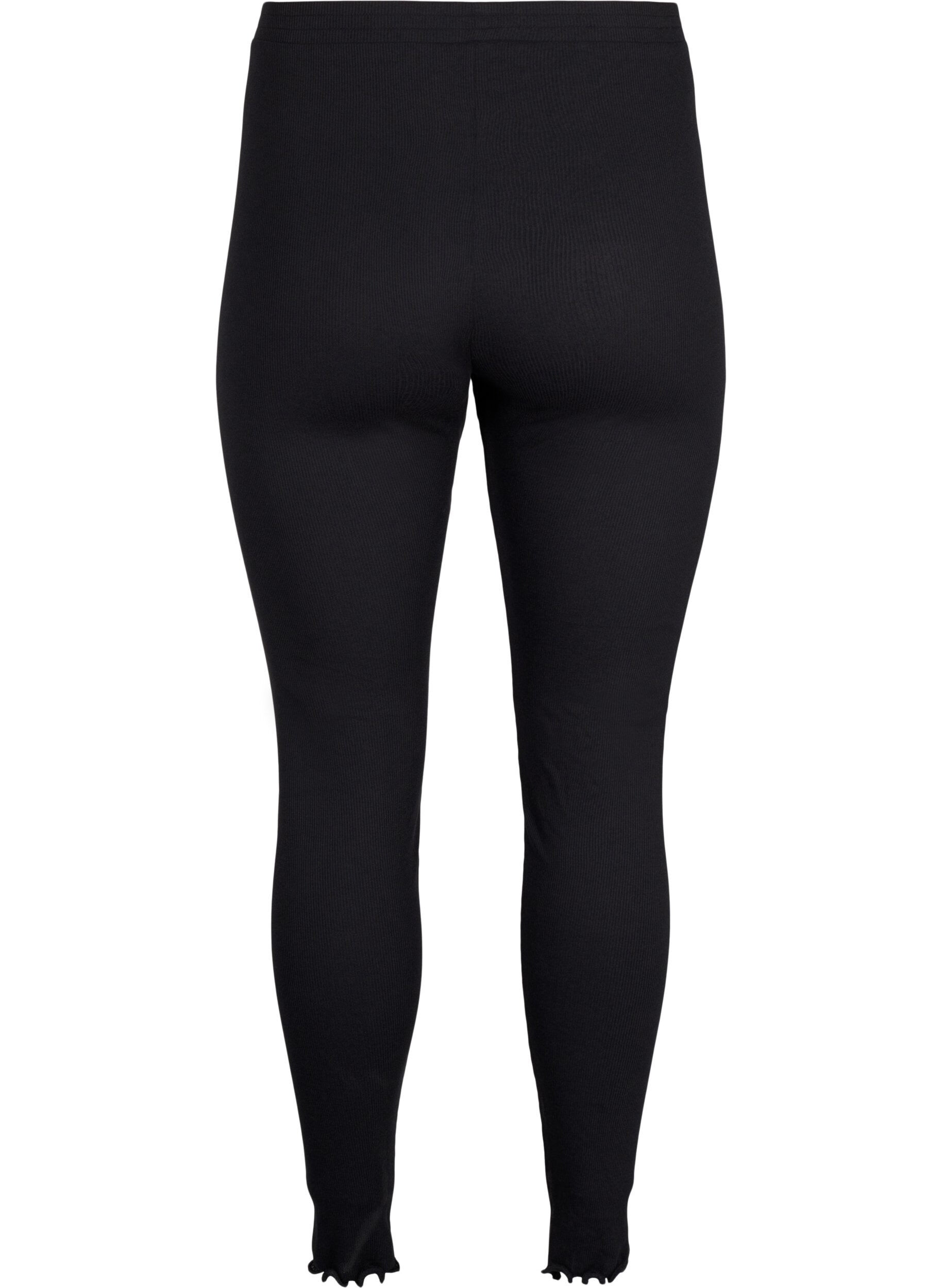 Zizzi Eng geschnittene, gerippte Hose, Black, Packshot image number 1