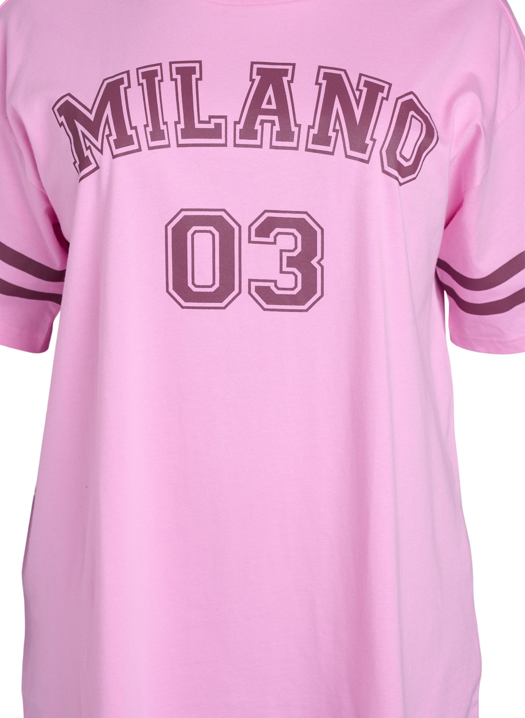 Zizzi Sportliches Oversize-College-T-Shirt, Pink, Packshot image number 2