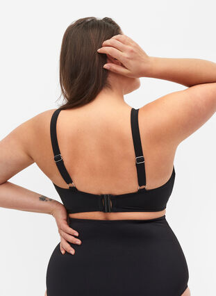 Bikini-Top mit Bänder-Details, Black, Model image number 1