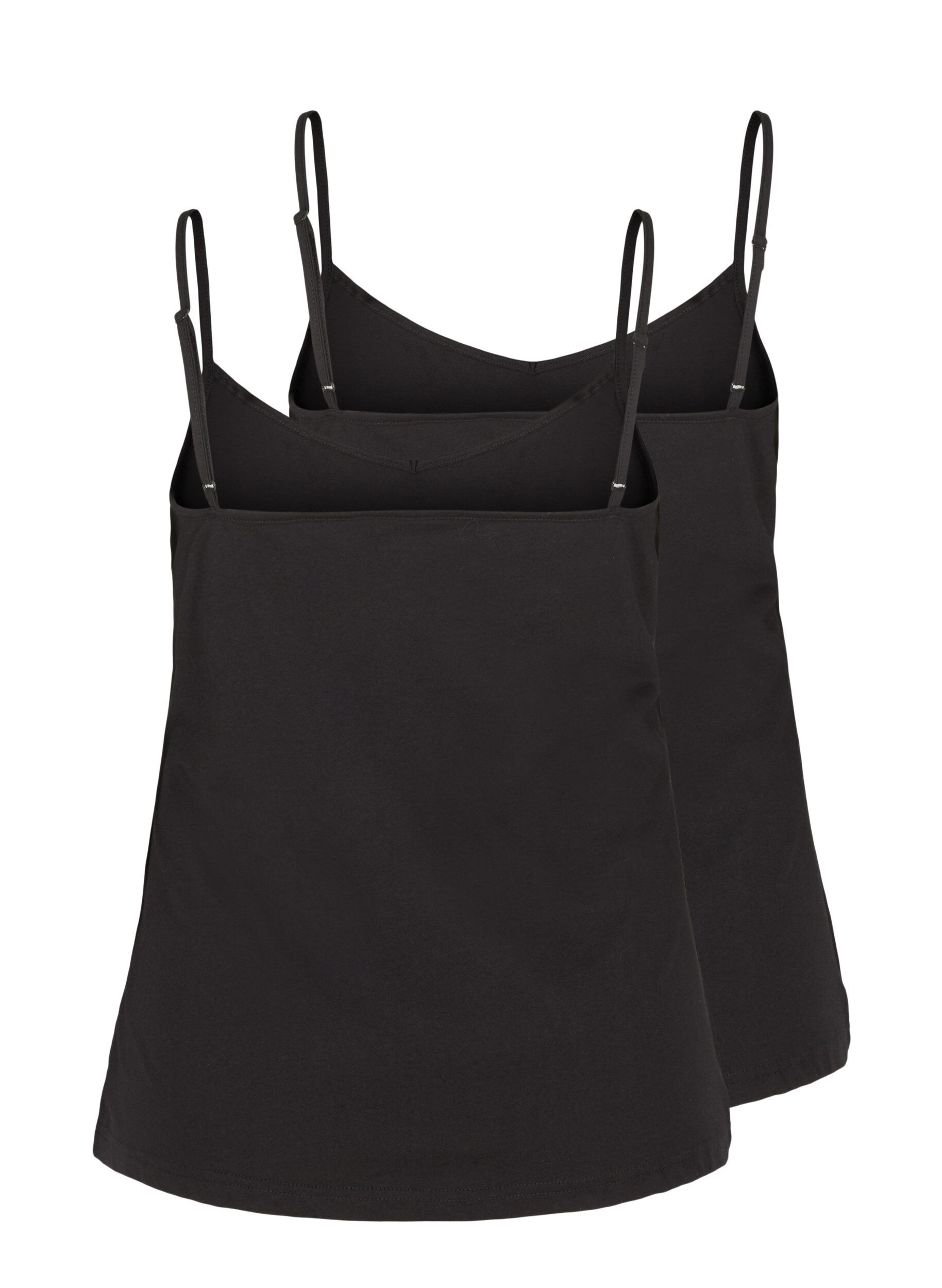 Zizzi 2er Packung Basics Top aus Baumwolle, Black, Packshot image number 1