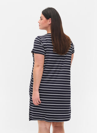 Kleid mit kurzen Ärmeln, Night Sky Stripe, Model image number 1