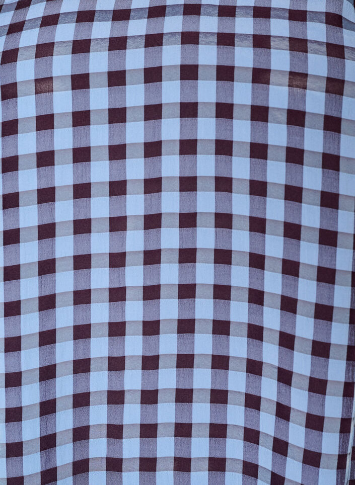 Tunika mit Vichy-Karo und R&uuml;schenkragen, Blau, Packshot image number 2