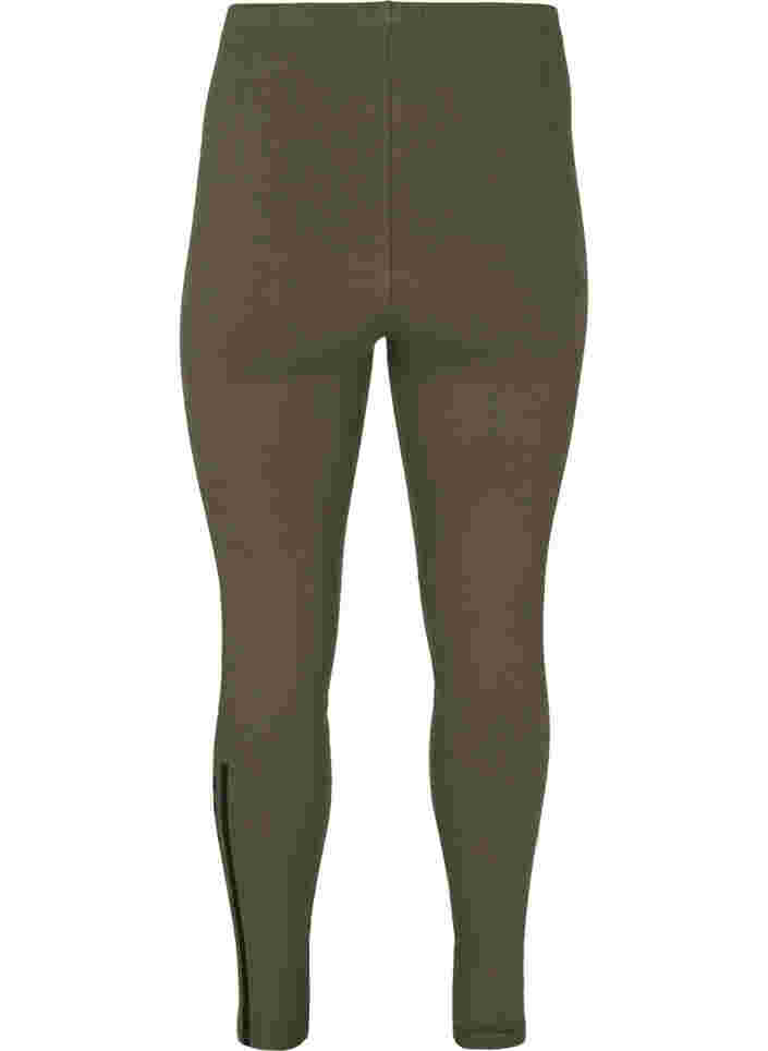 Einfarbige Leggings mit Print, Ivy Green, Packshot image number 1