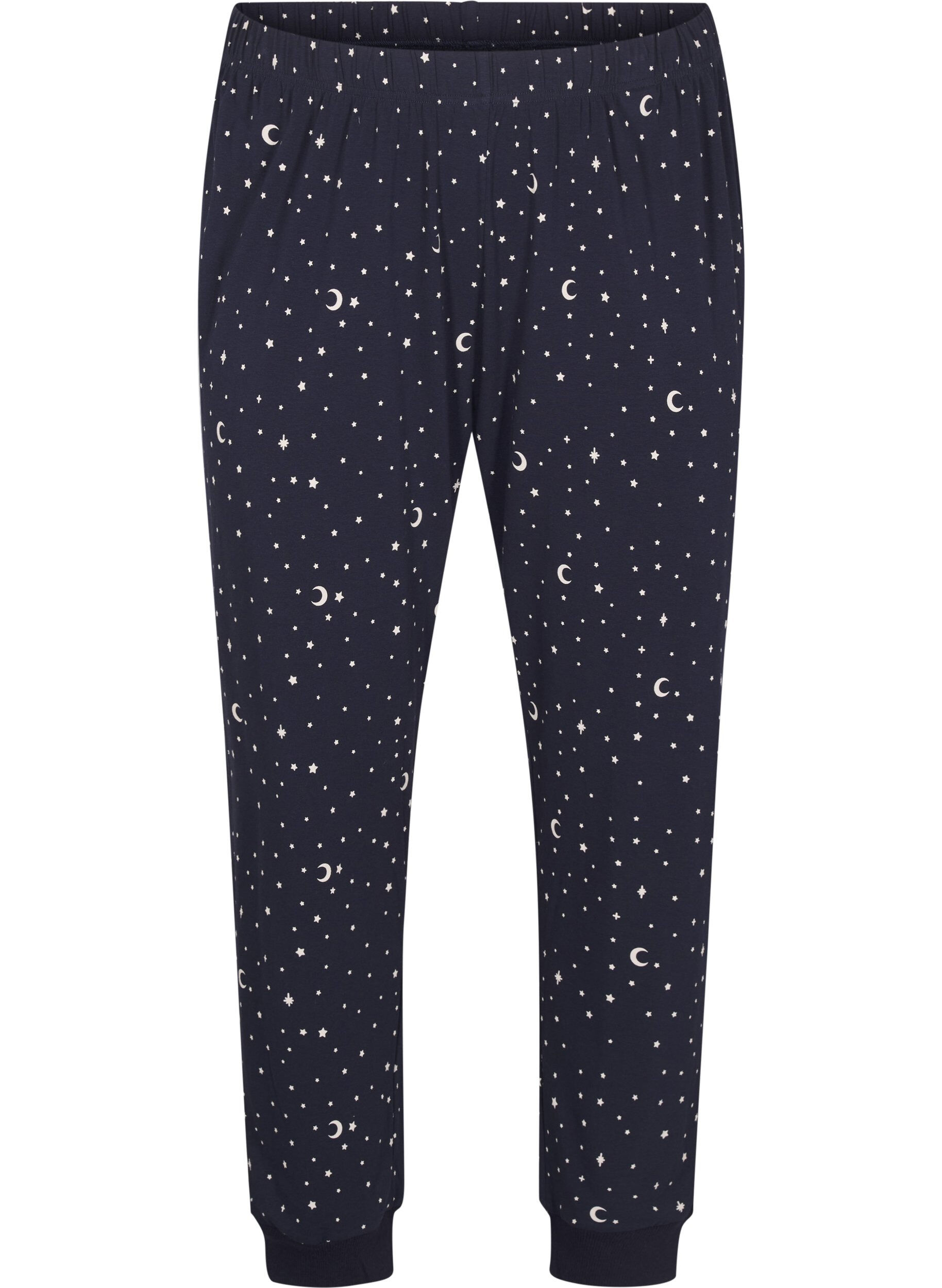 Zizzi Bedruckte Pyjamahose, Blau, Packshot image number 0
