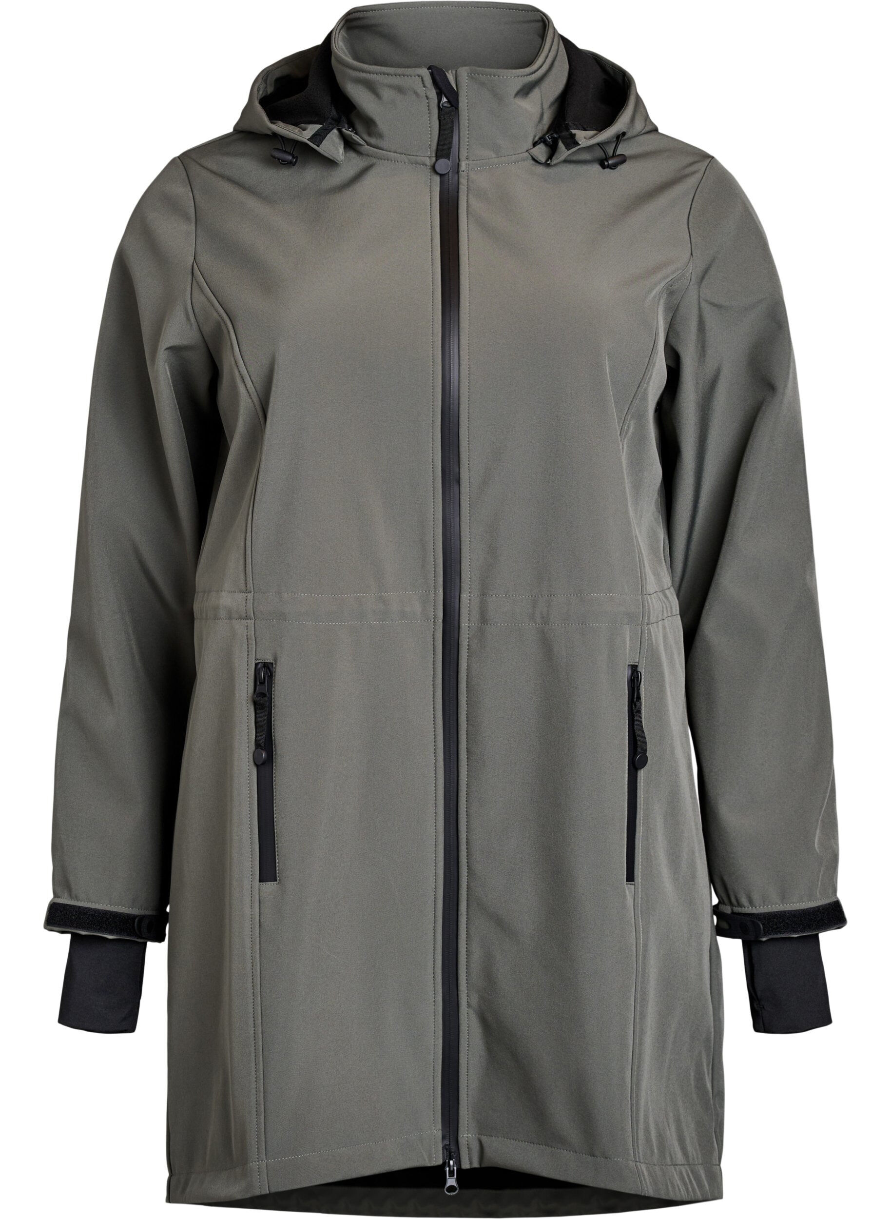 ZizziSoftshelljacke mit abnehmbarer Kapuze, Grau, Packshot image number 0