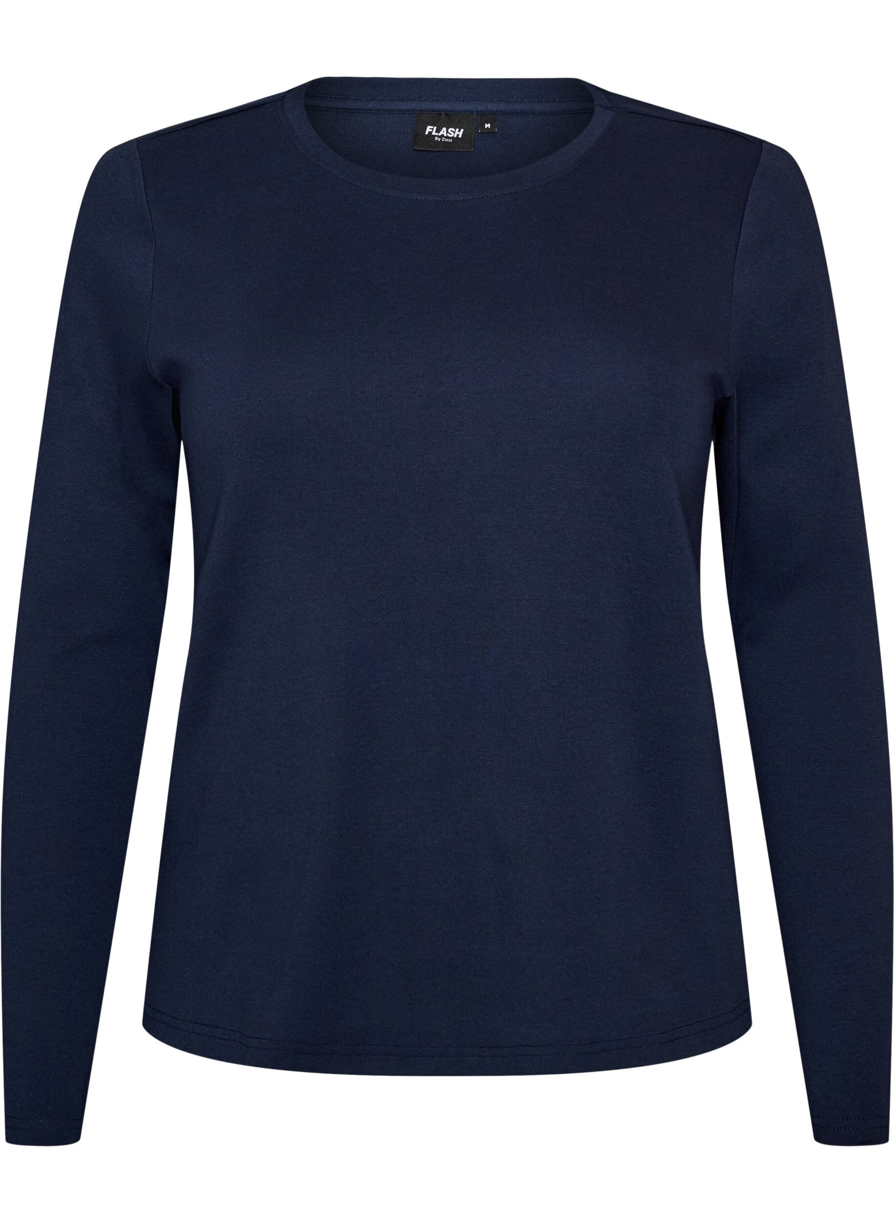 ZizziLangarm-Basic-T-Shirt mit Rundhalsausschnitt, Blau, Packshot image number 0