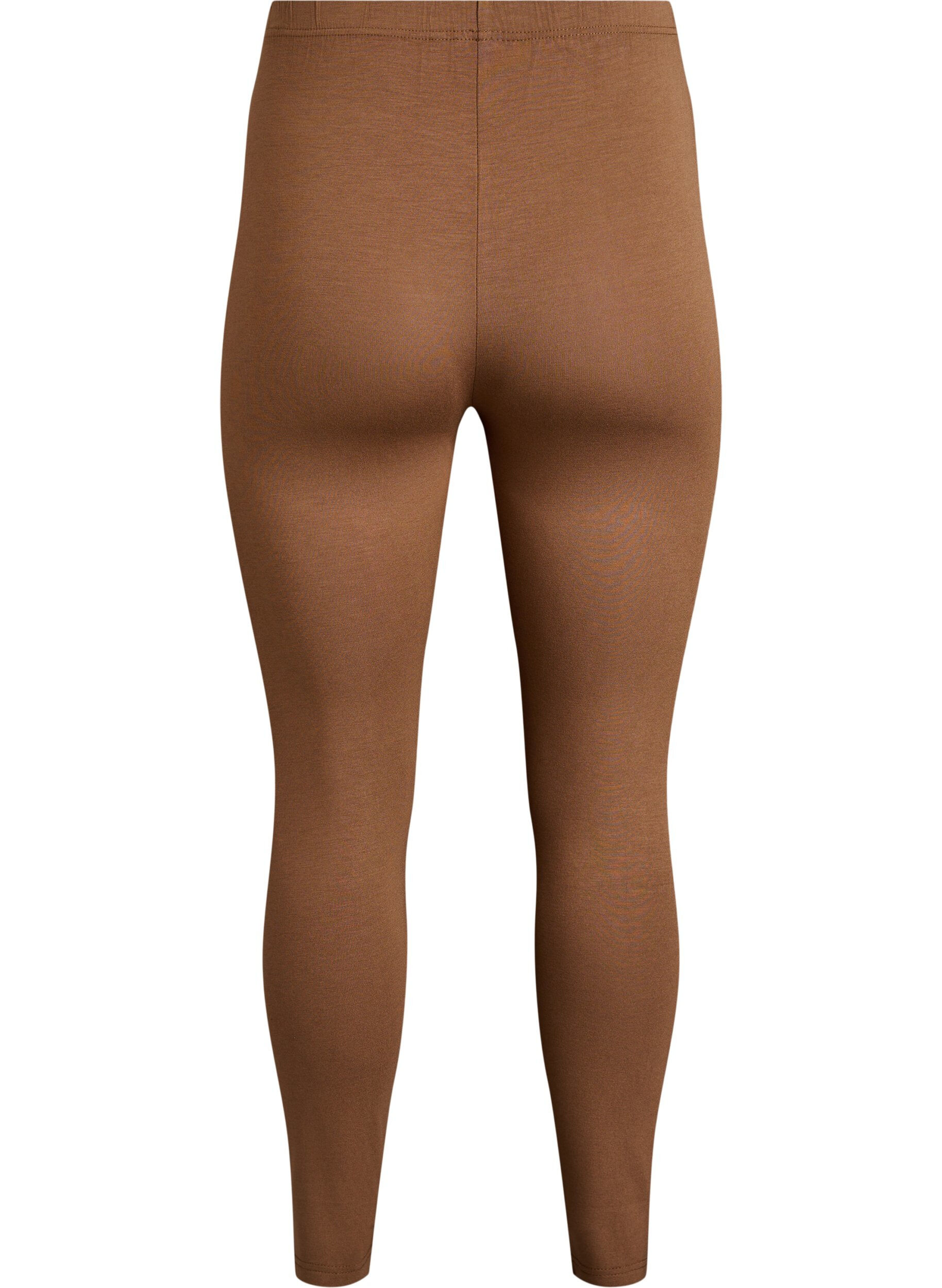 Zizzi Basic Leggings aus Viskose, Braun, Packshot image number 1