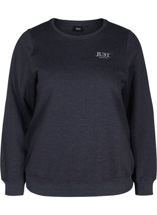 Meliertes Sweatshirt aus Baumwollmischung, Night Sky Mel, Packshot image number 0