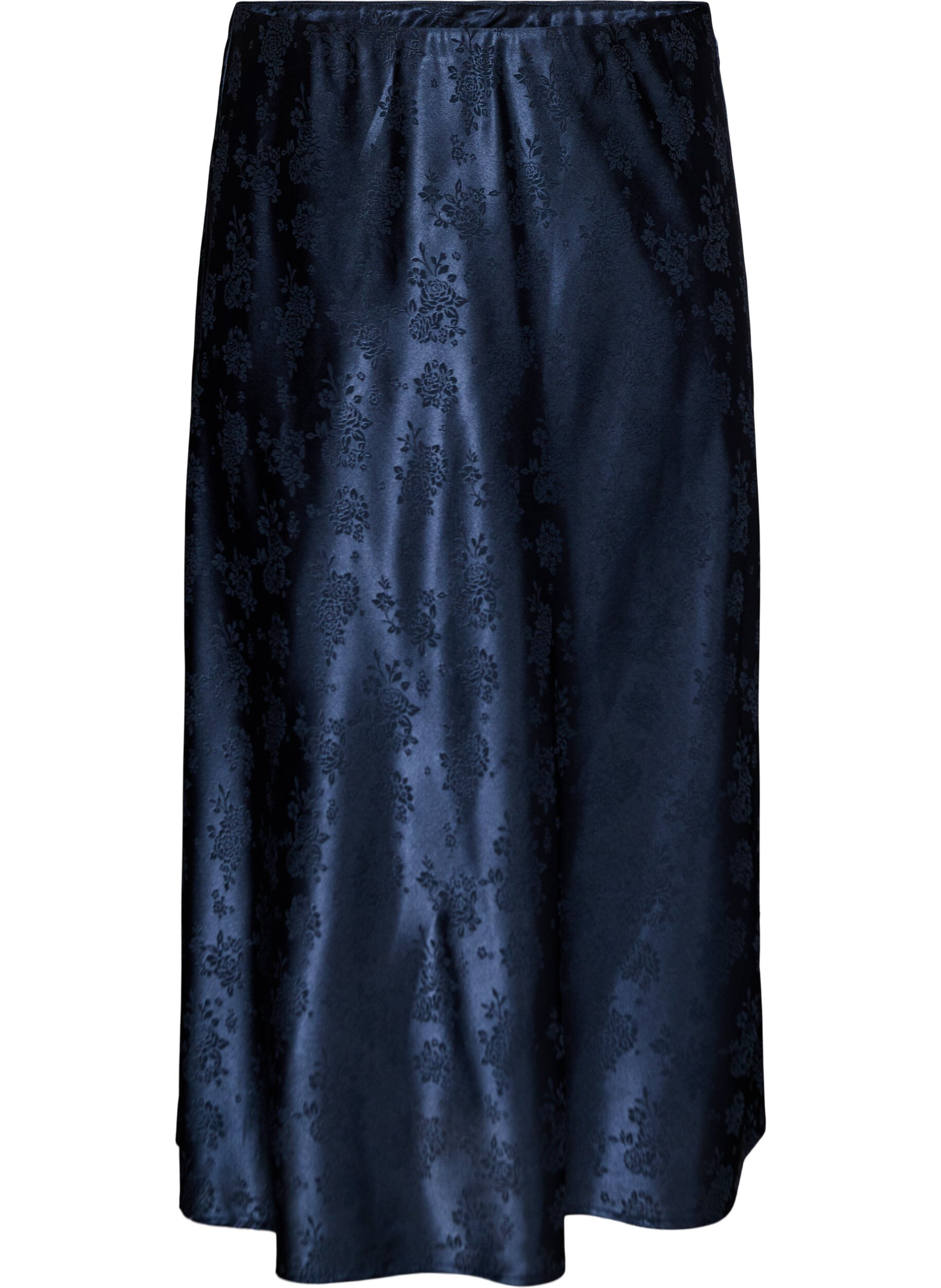 ZizziRock aus Satin mit Ton-in-Ton-Blumenmuster, Blau, Packshot image number 0