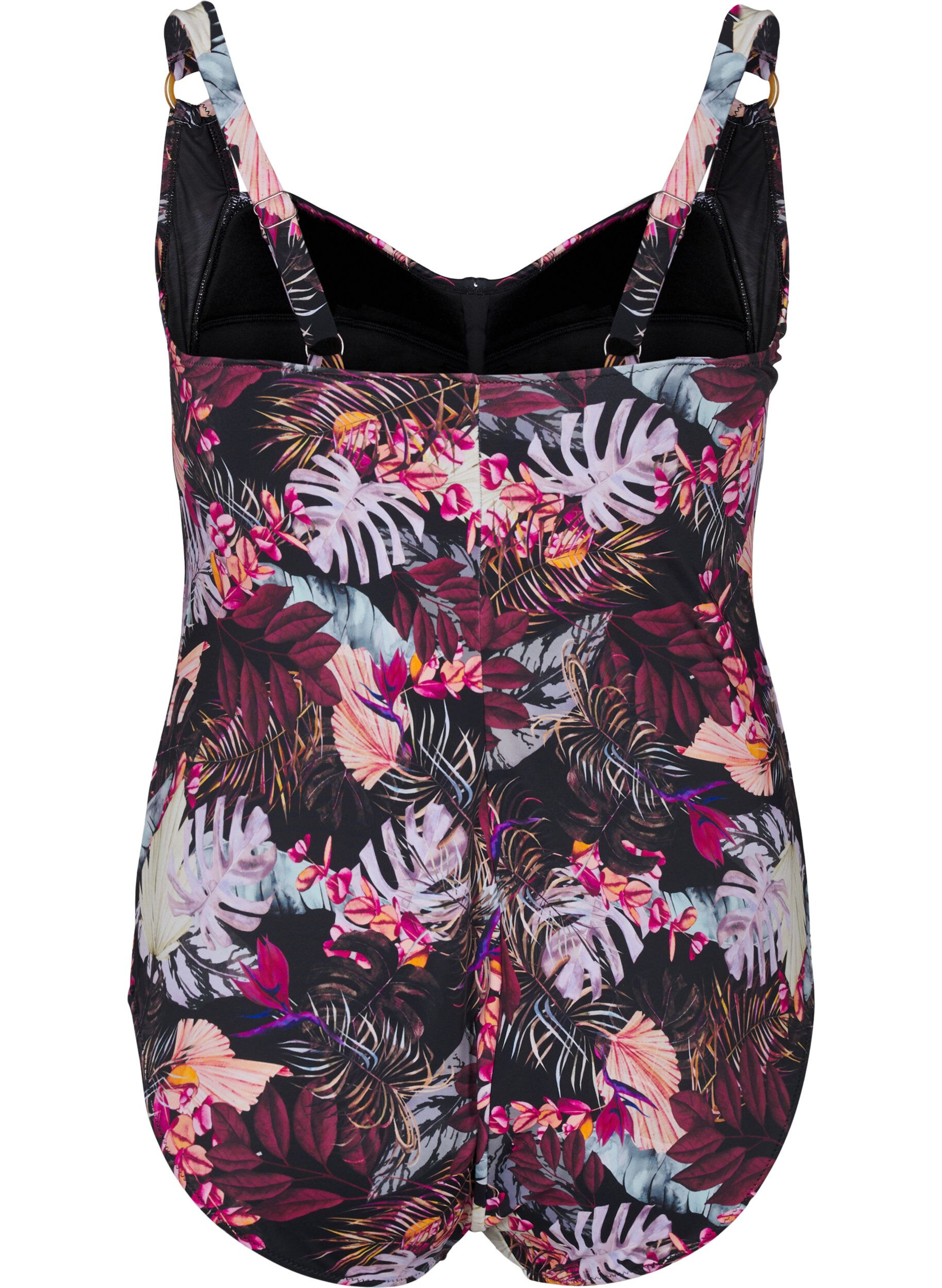 Zizzi Wattierter Badeanzug mit Print, Rot, Packshot image number 1