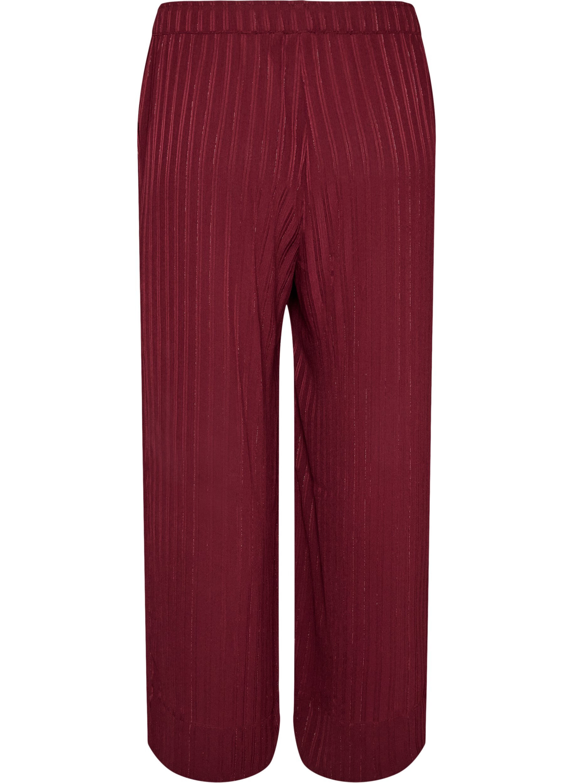 ZizziHose mit strukturierten Streifen und geraden Beinen, Rot, Packshot image number 1