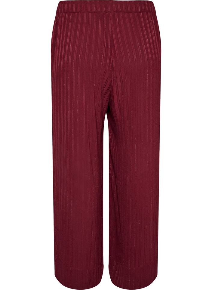 Hose mit strukturierten Streifen und geraden Beinen, Rot, Packshot image number 1
