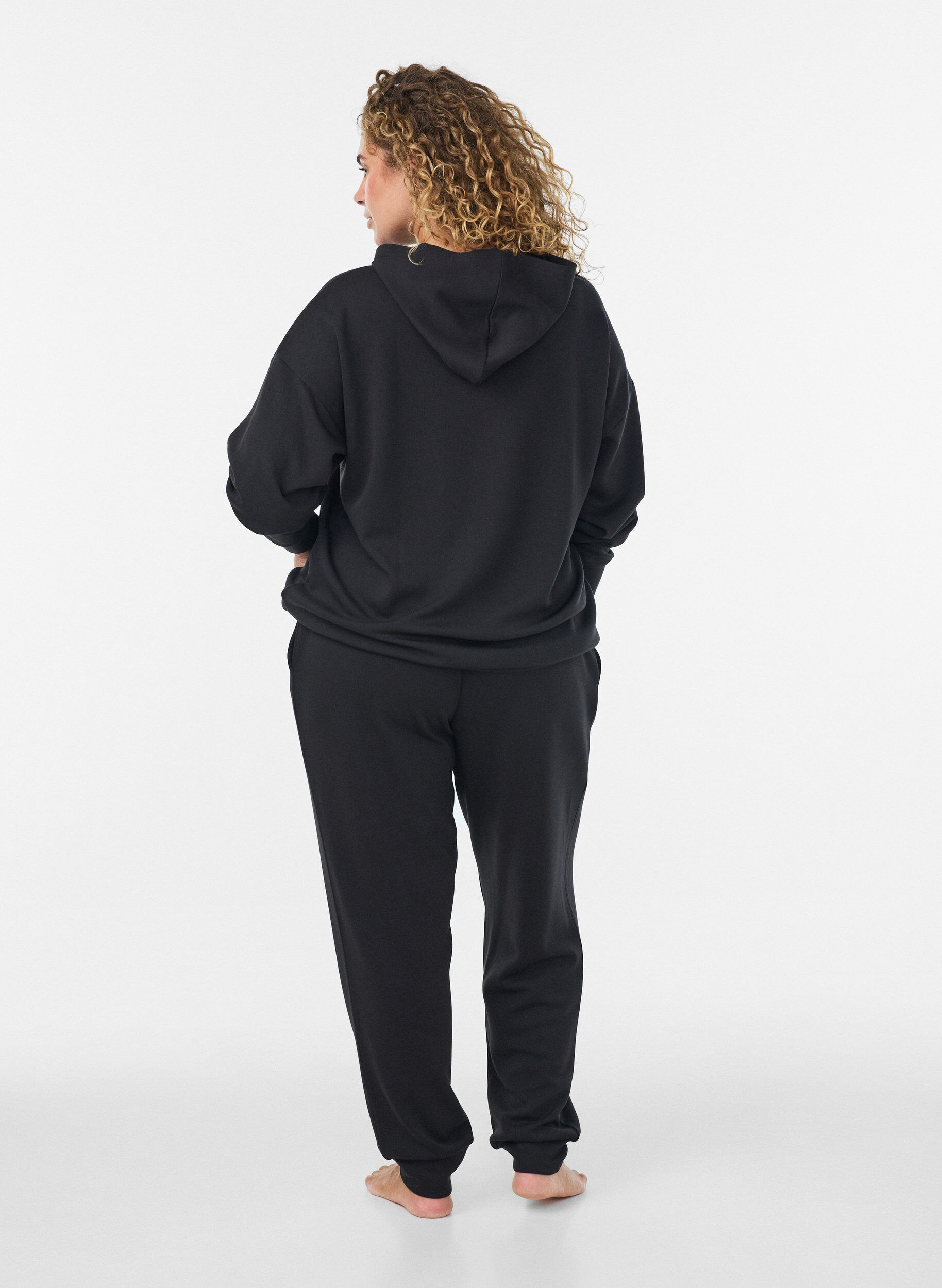 ZizziHoodie aus Jersey, Schwarz, Model image number 2
