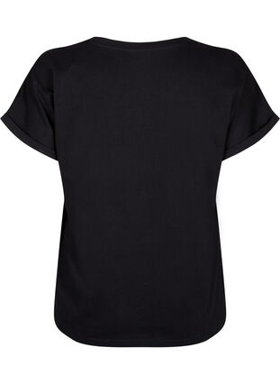 T-Shirt aus Bio-Baumwolle mit Lochstickerei, Black, Packshot image number 1
